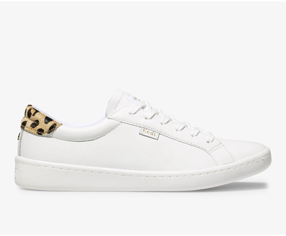 Keds Sneakers White - Kate Spade new york Ace Leather Calf Hair - Womens JENHTG-824